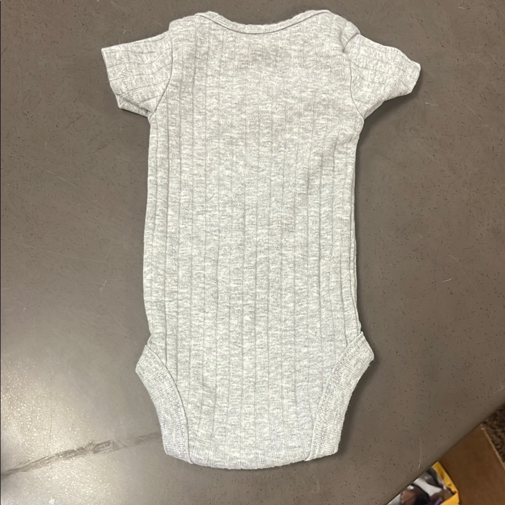 Carter's Light Gray Ribbed Bodysuit - Picture 3 of 3